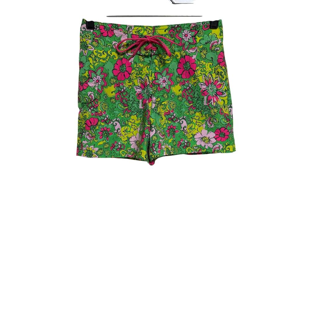 Kanu Surf Girls Green Floral Board Shorts Girls Size M (8-10)